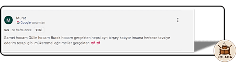 Lolada Öğrenci Yorumları | Loldada DrumHouse Kartal İstanbul Müzik Kursu Dersleri